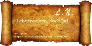 Lichtenstern Noémi névjegykártya